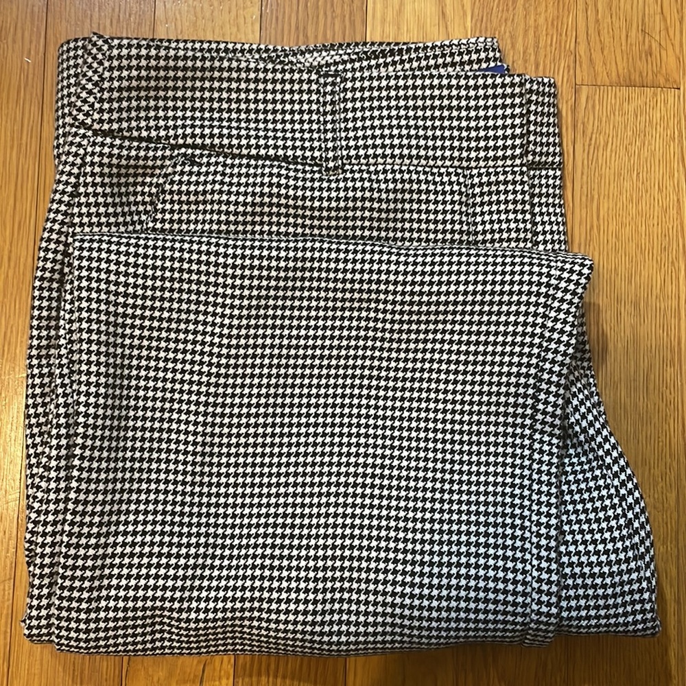 Apt. 9 Womens 12 Tori’s Black and White Pants Houndstooth Pattern Pockets